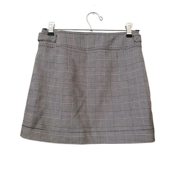 TOPSHOP Houndstooth Zippered Mini Skirt‎ Sz 4 - Picture 3 of 4
